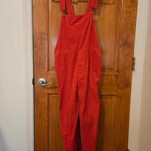 GALERIES LAFAYETTE (French) Red Corduroy Overalls Medium M - Picture 2 of 4
